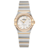 OMEGA Constellation 25mm Grey Diamond Dot Dial Diamond Bezel 18ct Gold and Steel Ladies Quartz Watch 13125256099002