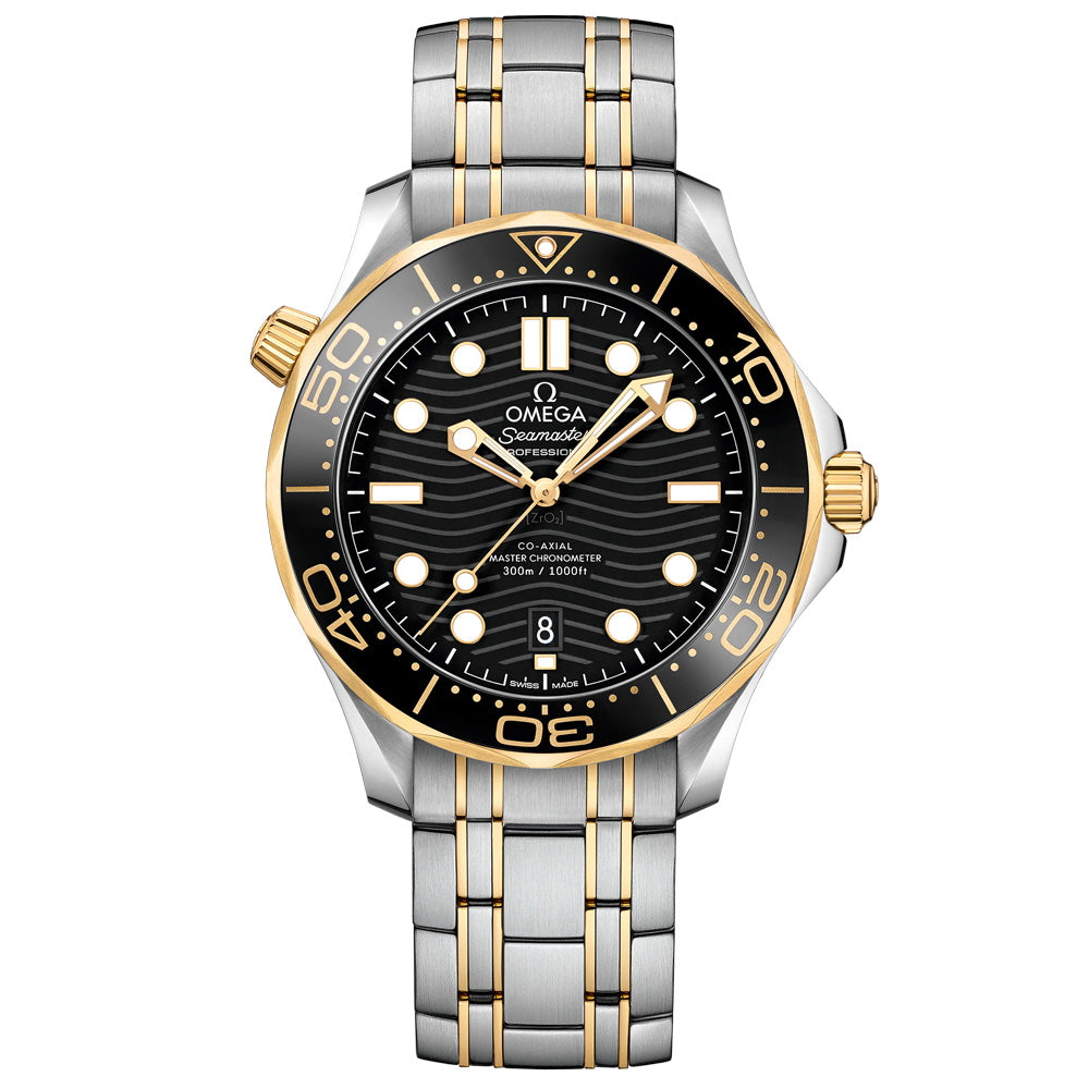 OMEGA Seamaster Diver 300M 42mm Black Dial 18ct Gold & Steel Automatic Gents Watch 21020422001002