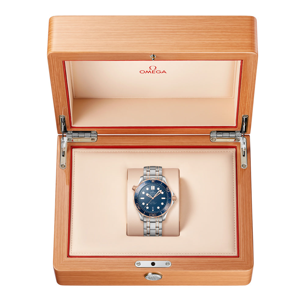 OMEGA Seamaster Diver 300M 42mm Blue Dial 18ct Rose Gold & Steel Automatic Gents Watch 21020422003002