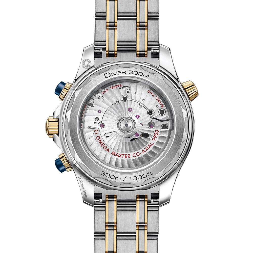 OMEGA Seamaster Diver 300M 44mm Blue Dial Steel & 18ct Gold Automatic Chronograph Gents Watch 21020445103001