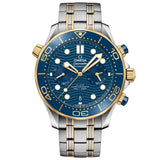 OMEGA Seamaster Diver 300M 44mm Blue Dial Steel & 18ct Gold Automatic Chronograph Gents Watch 21020445103001