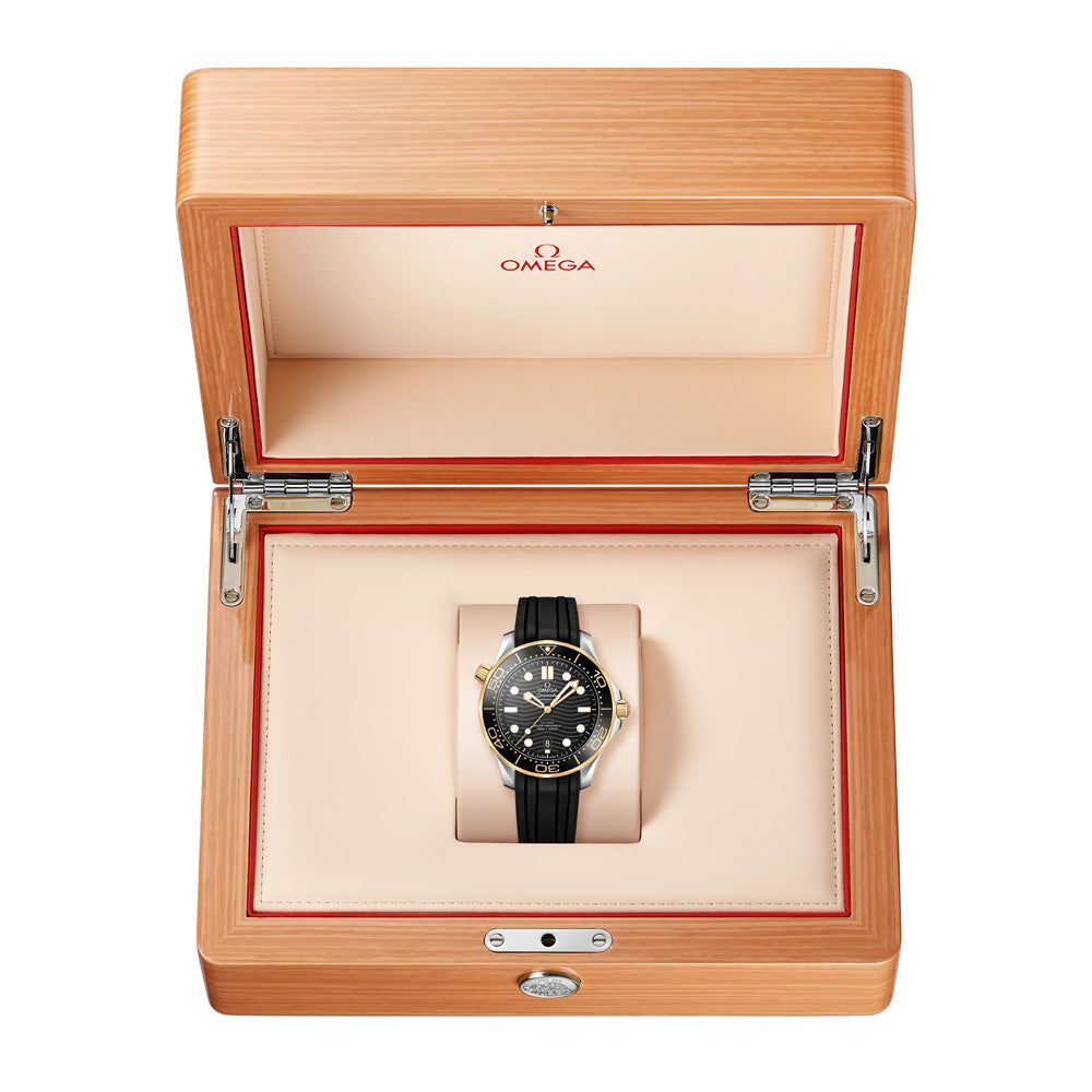 OMEGA Seamaster Diver 300M 42mm Black Dial 18ct Gold & Steel Automatic Gents Watch 21022422001001