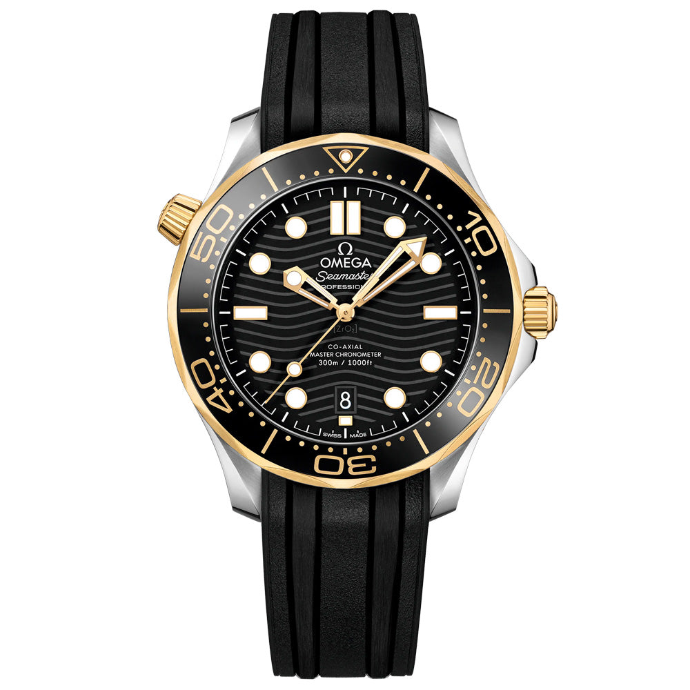 OMEGA Seamaster Diver 300M 42mm Black Dial 18ct Gold & Steel Automatic Gents Watch 21022422001001