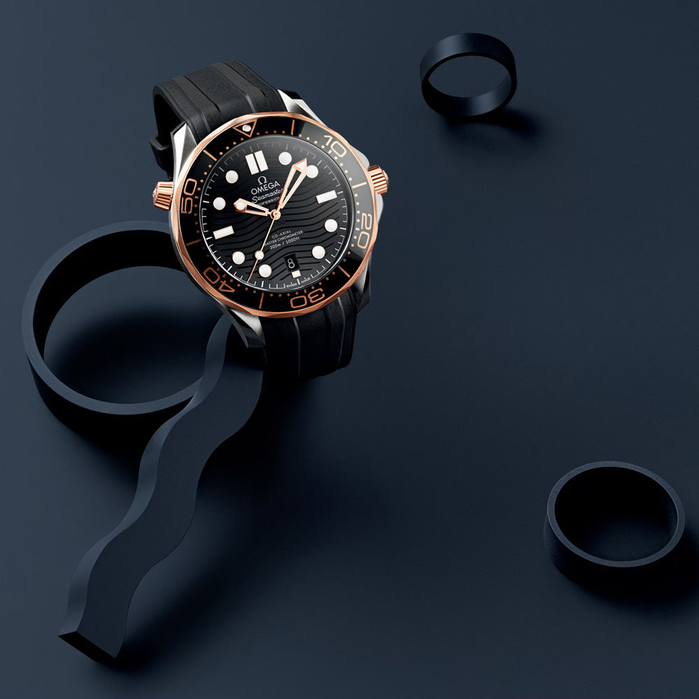 OMEGA Seamaster Diver 300M 42mm Black Dial 18ct Rose Gold & Steel Automatic Gents Watch 21022422001002