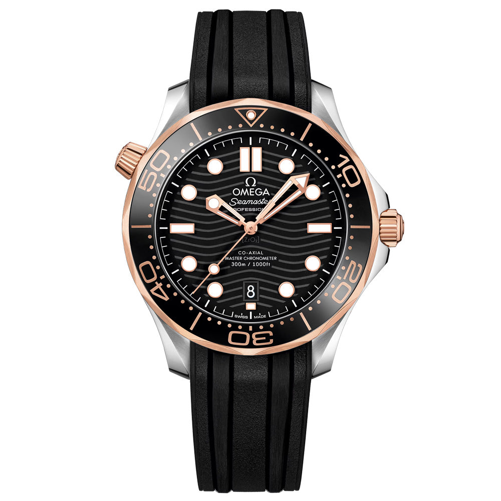 OMEGA Seamaster Diver 300M 42mm Black Dial 18ct Rose Gold & Steel Automatic Gents Watch 21022422001002
