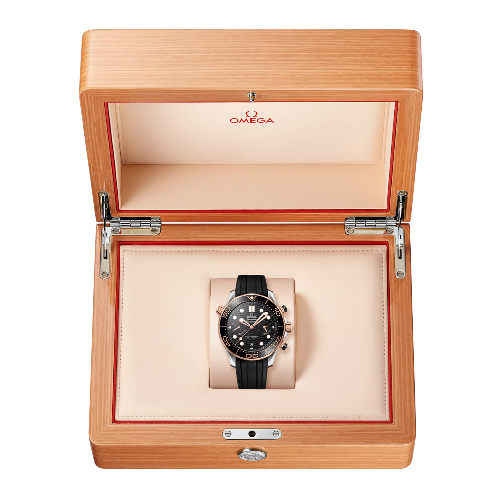 OMEGA Seamaster Diver 300M 44mm Black Dial 18ct Rose Gold & Steel Automatic Gents Watch 21022445101001