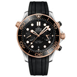 OMEGA Seamaster Diver 300M 44mm Black Dial 18ct Rose Gold & Steel Automatic Gents Watch 21022445101001