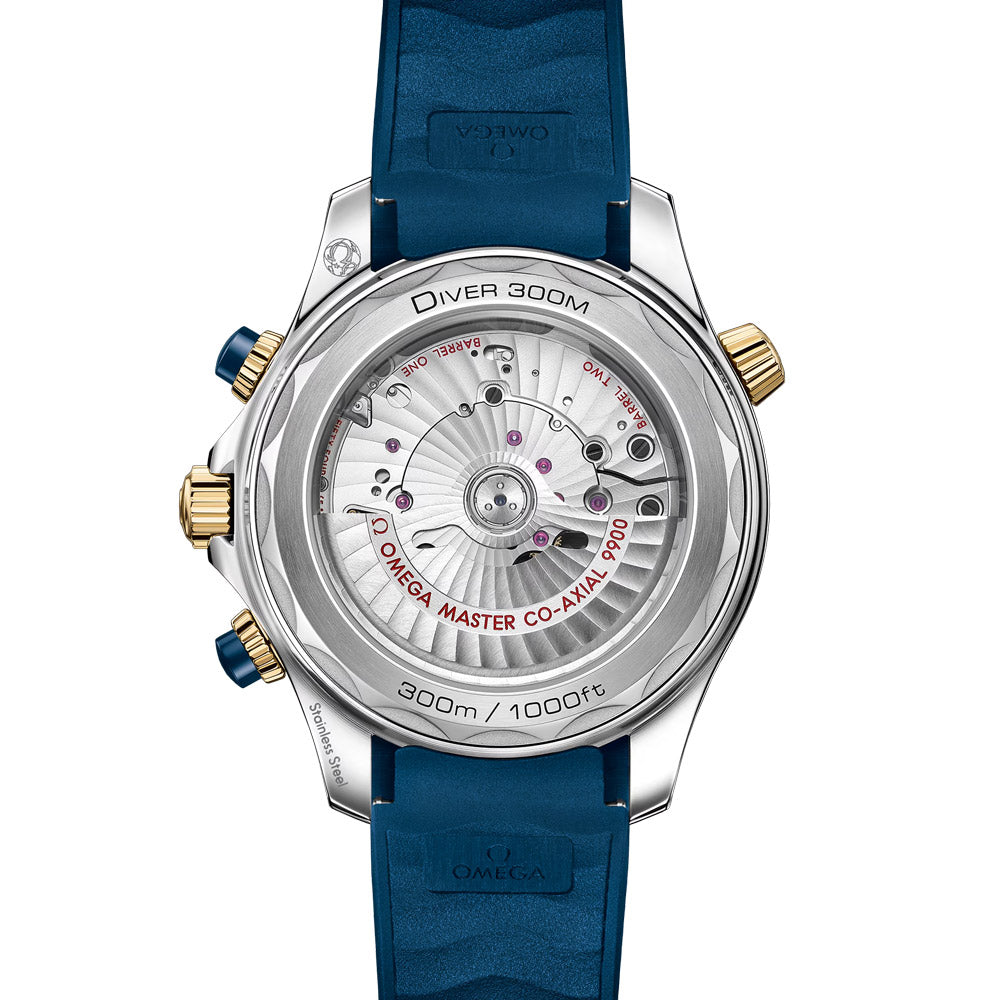 OMEGA Seamaster Diver 300M 44mm Blue Dial 18ct Gold & Steel Automatic Chronograph Gents Watch 21022445103001