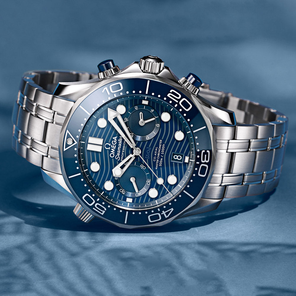 OMEGA Seamaster Diver 300M 44mm Blue Dial Automatic Chronograph Gents Watch 21030445103001