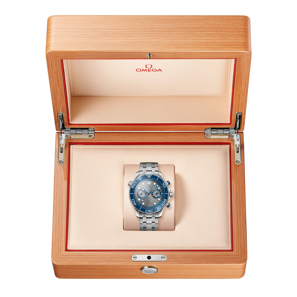 OMEGA Seamaster Diver 300M 44mm Grey Dial Automatic Chronograph Gents Watch 21030445106001