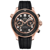 OMEGA Seamaster Diver 300M 44mm Black Dial 18ct Rose Gold Automatic Chronograph Gents Watch 21062445101001