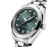 OMEGA Seamaster Aqua Terra 150M 30mm Pine Green Diamond Index Dial Automatic Ladies Watch 22010302060001