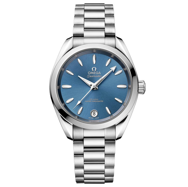 omega seamaster aqua terra shades 34mm blue dial automatic ladies watch