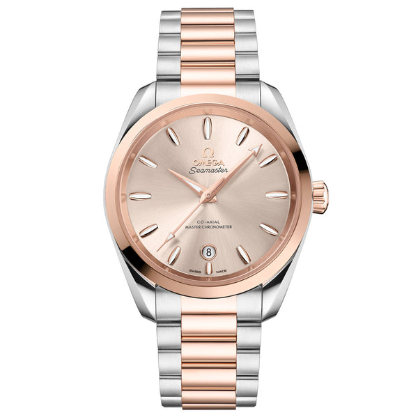 OMEGA Seamaster Aqua Terra Shades 38mm Linen Dial 18ct Rose Gold and Steel Automatic Watch 22020382009001