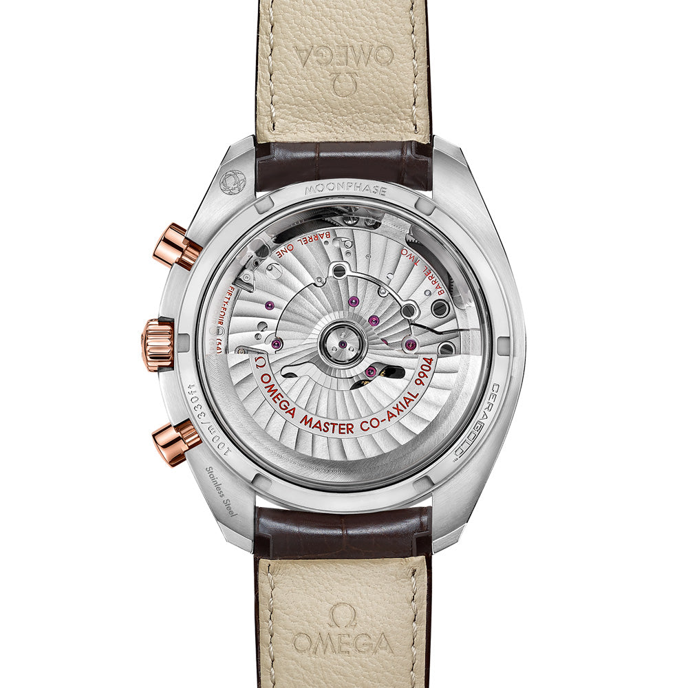 OMEGA Speedmaster Moonphase Chronograph 44.25mm Brown Dial Steel & 18ct Rose Gold Automatic Gents Watch 30423445213001