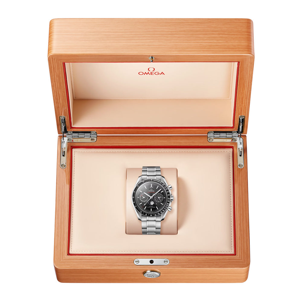 OMEGA Speedmaster Moonphase Chronograph 44.25mm Black Dial Automatic Gents Watch 30430445201001