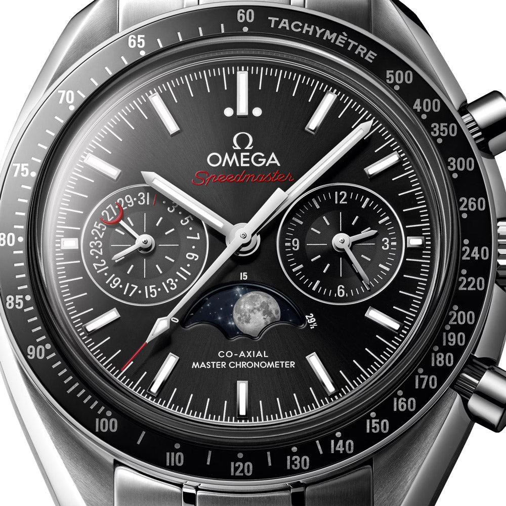 OMEGA Speedmaster Moonphase Chronograph 44.25mm Black Dial Automatic Gents Watch 30430445201001