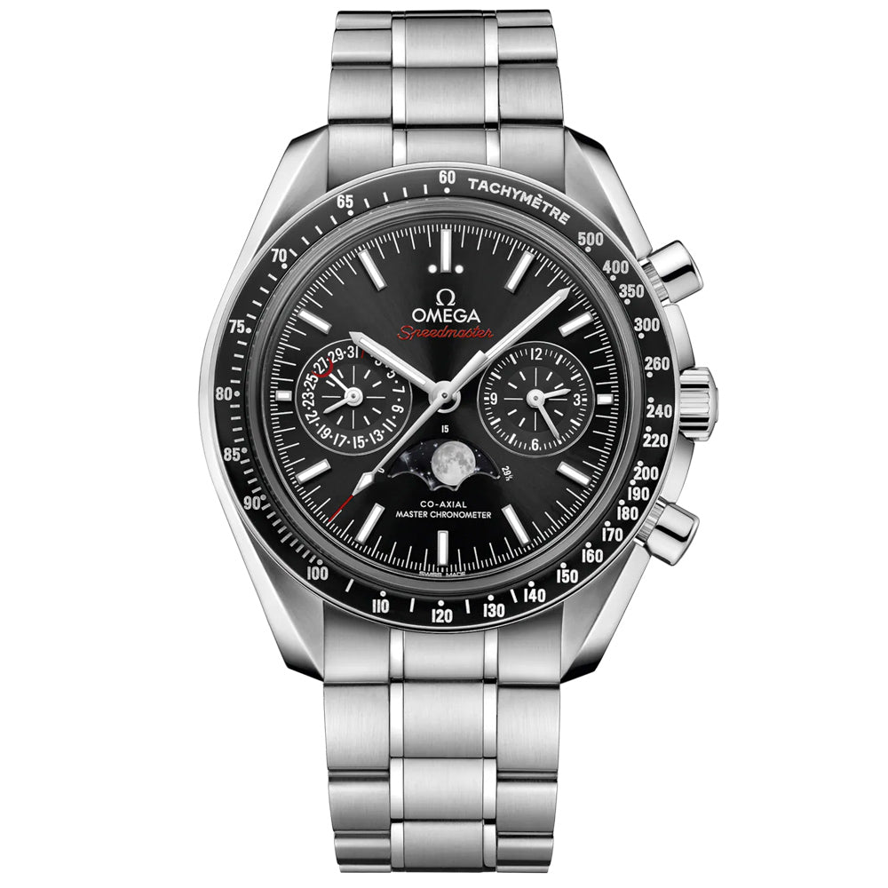 OMEGA Speedmaster Moonphase Chronograph 44.25mm Black Dial Automatic Gents Watch 30430445201001