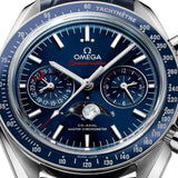 OMEGA Speedmaster Moonphase Chronograph 44.25mm Blue Dial Automatic Gents Watch 30433445203001