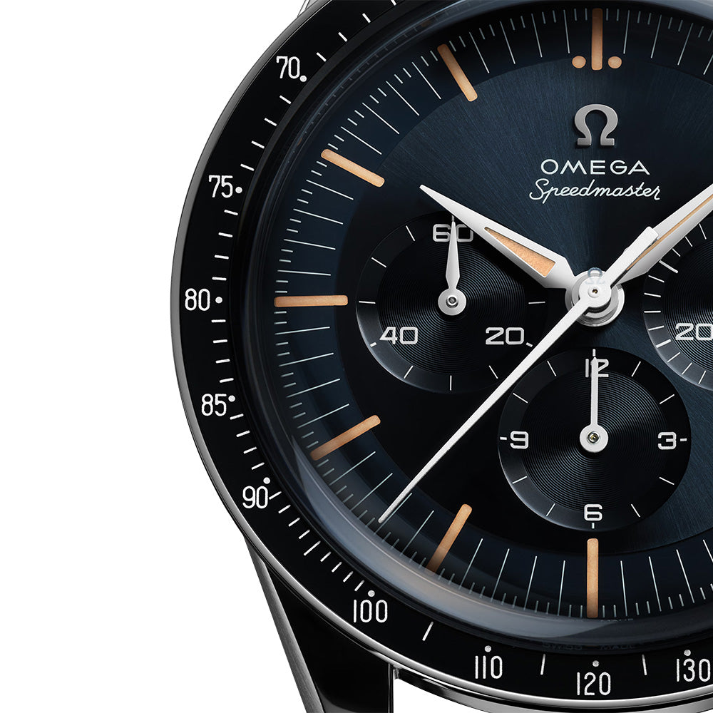 OMEGA Speedmaster Chronograph 39.7mm Blue Grey Dial Manual Winding Watch 31032405006001
