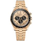omega speedmaster moonwatch professional chronograph 42mm yellow dial 18ct yellow gold manual wound gents watch