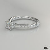 The Skye Classic Platinum 0.40ct Round Brilliant Cut Diamond Solitaire Engagement Ring With 0.26ct Diamond Set Shoulders