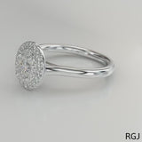The Skye Duo Platinum 0.48ct Oval Cut Diamond Engagement Ring With 0.30ct Double Diamond Halo