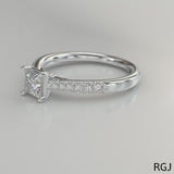 The Skye Classic Platinum 0.40ct Princess Cut Diamond Solitaire Engagement Ring With 0.19ct Diamond Set Shoulders