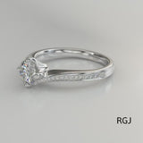 The Dursey Platinum 0.50ct Round Brilliant Cut Diamond Solitaire Engagement Ring With 0.21ct Diamond Set Shoulders