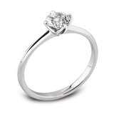 The Lotus Platinum 0.27ct Round Brilliant Cut Diamond Solitaire Engagement Ring