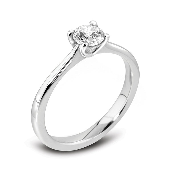 The Ianthe Platinum 0.32ct Round Brilliant Cut Diamond Solitaire Engagement Ring