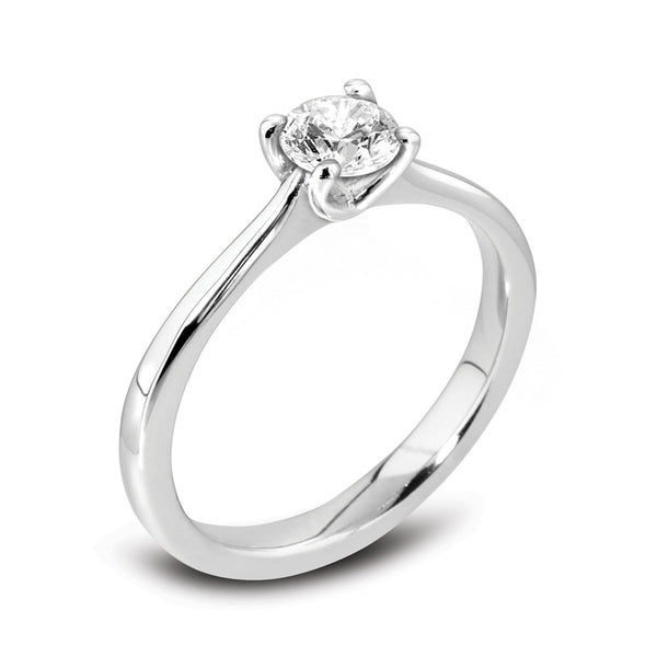 The Ianthe Platinum Round Brilliant Cut Diamond Solitaire Engagement Ring