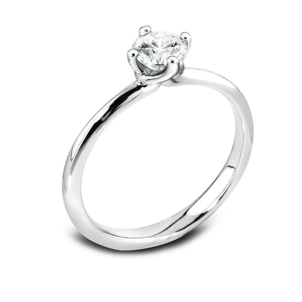 The Wisteria Platinum 0.42ct Round Brilliant Cut Diamond Solitaire Engagement Ring