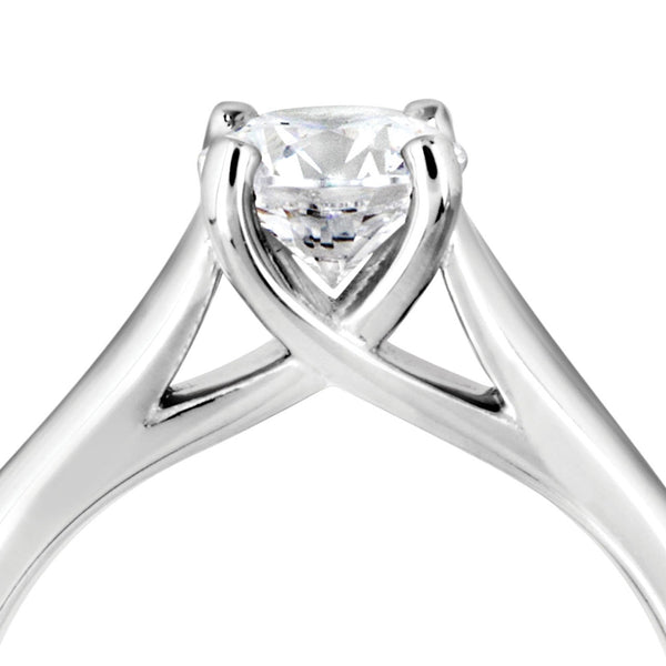 The Hydrangea Platinum 0.40ct Round Brilliant Cut Diamond Solitaire Engagement Ring