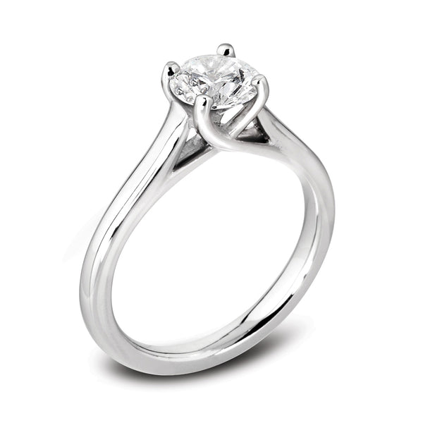 The Hydrangea Platinum 0.40ct Round Brilliant Cut Diamond Solitaire Engagement Ring
