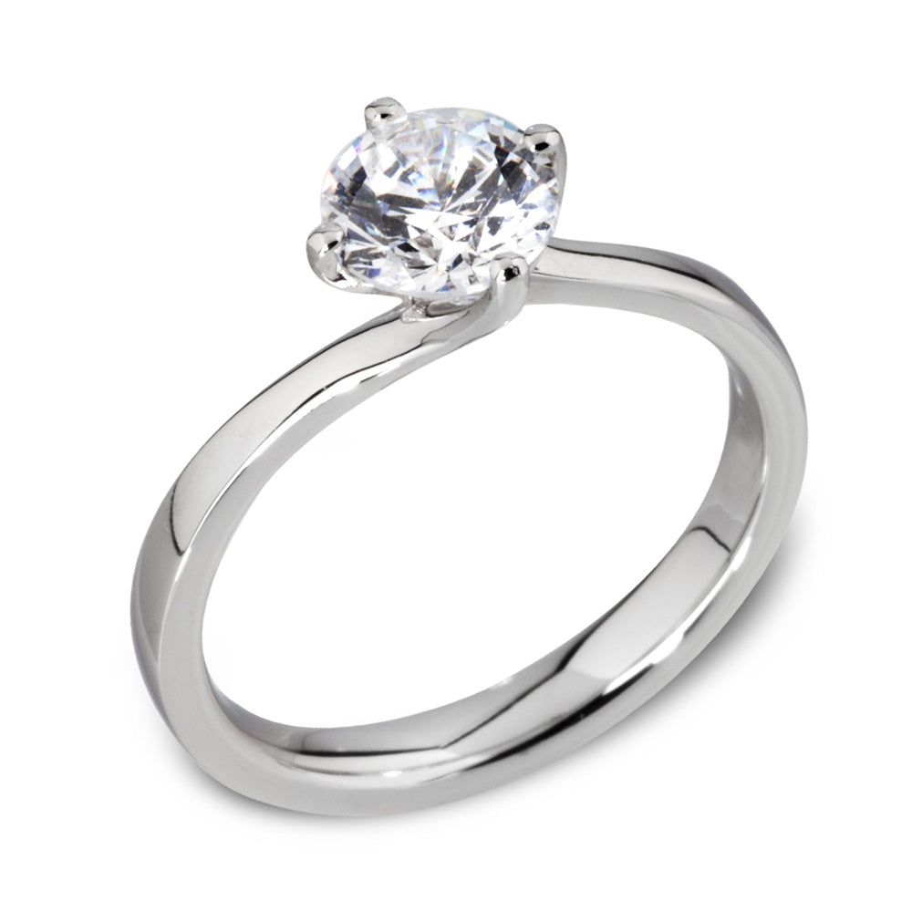 The Rose Platinum 0.30ct Round Brilliant Cut Diamond Solitaire Engagement Ring