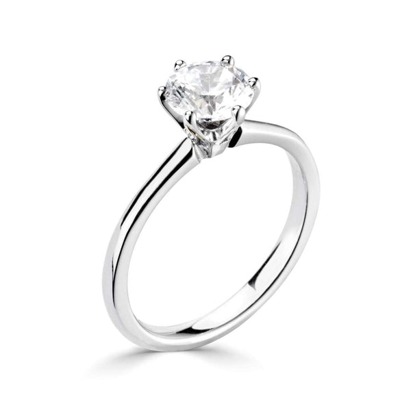 The Daffodil Platinum Round Brilliant Cut Diamond Solitaire Engagement Ring