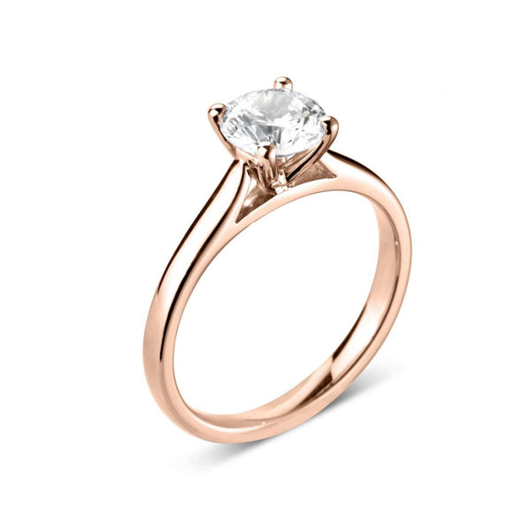 The Magnolia 18ct Rose Gold Round Brilliant Cut Diamond Solitaire Engagement Ring