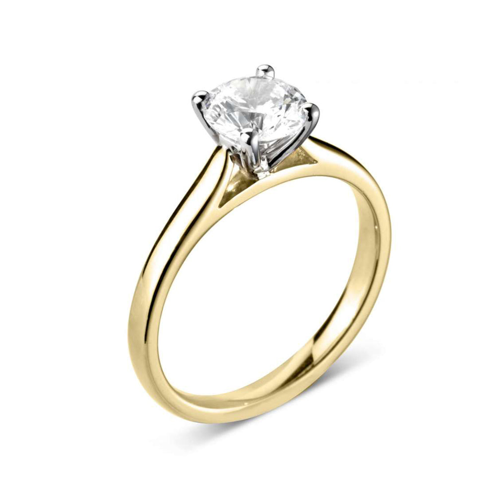 The Magnolia 18ct Yellow And White Gold Round Brilliant Cut Diamond Solitaire Engagement Ring