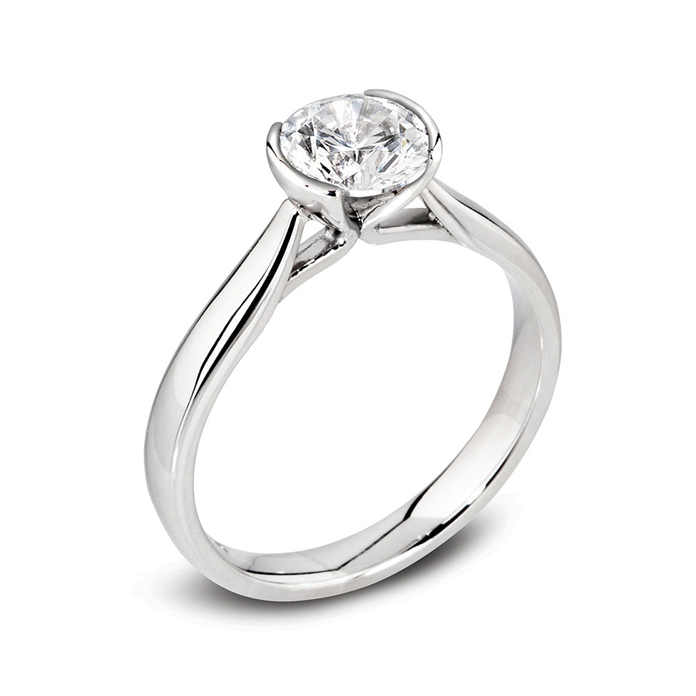 The Dahlia Platinum 0.80ct Round Brilliant Cut Diamond Solitaire Engagement Ring