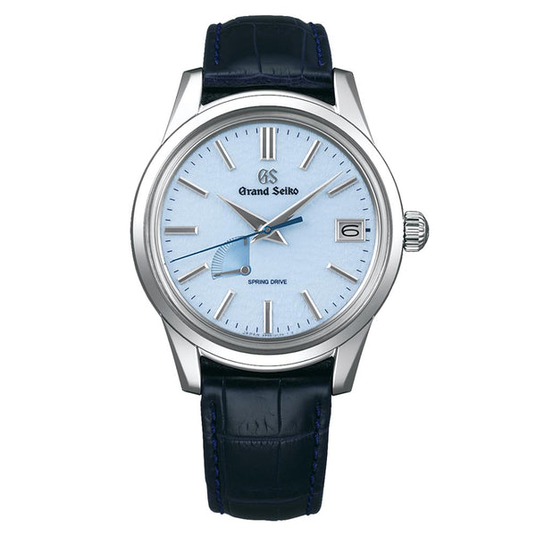grand seiko elegance collection spring drive skyflake 40mm blue dial gents watch