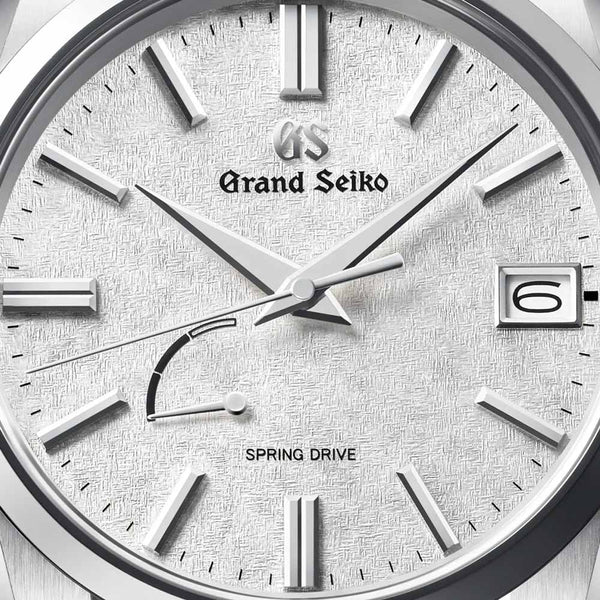 grand seiko heritage collection kira-zuri spring drive 40mm white dial gents watch dial view