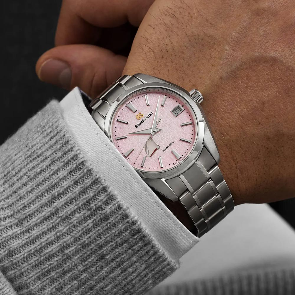 Grand Seiko Heritage Collection Spring Drive Snowflake 20th Anniversary Limited Edition 41mm Pink Dial Titanium Gents Watch SBGA497G