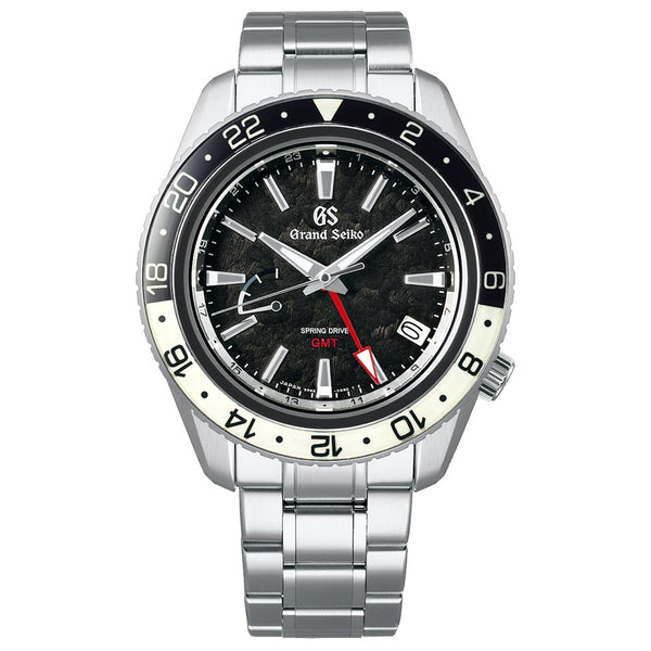 grand seiko sports collection hotaka peaks spring drive gmt 44mm black dial gents watch
