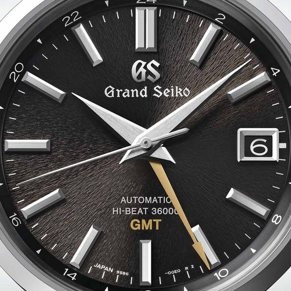 grand seiko sports collection spring drive divers 44mm black dial gents watch dial close up