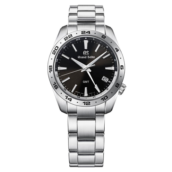 grand seiko sports collection slate quartz gmt 39mm black dial gents watch