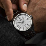 grand seiko evolution 9 spring drive white birch 40mm white dial gents watch wrist shot