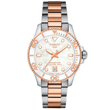 Tissot Seastar 1000 MOP Dial 36mm Rose Gold PVD Steel Quartz Watch T1202102211100