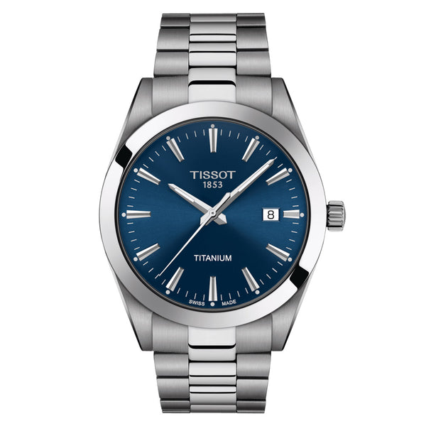 Tissot Gentleman 40mm Blue Dial Titanium Gents Quartz Watch T1274104404100