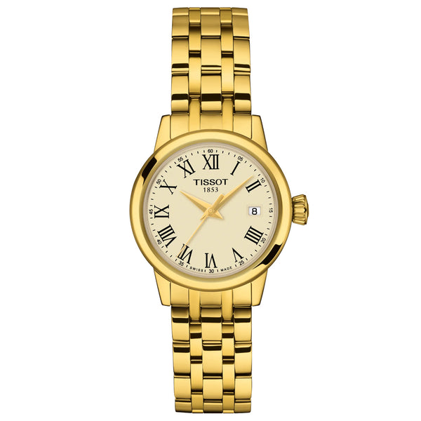 Tissot Classic Dream 28mm Ivory Dial Yellow Gold PVD Steel Quartz Watch T1292103326300